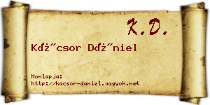 Kácsor Dániel névjegykártya